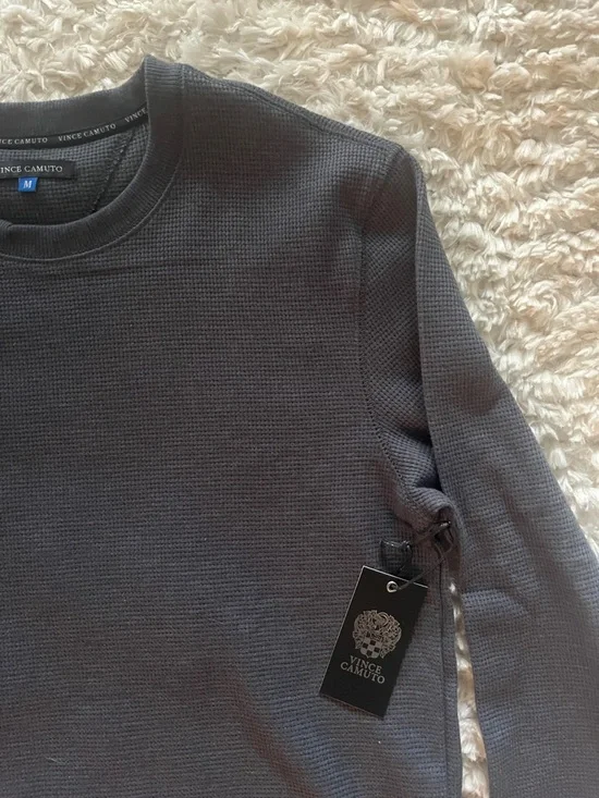 Vince Camuto Men's Crewneck Sweater in Charcoal - Picture 3 of 10